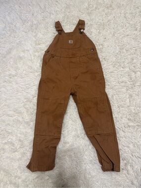 Carhartt Kids Brown Duck Overalls with Front Pocket